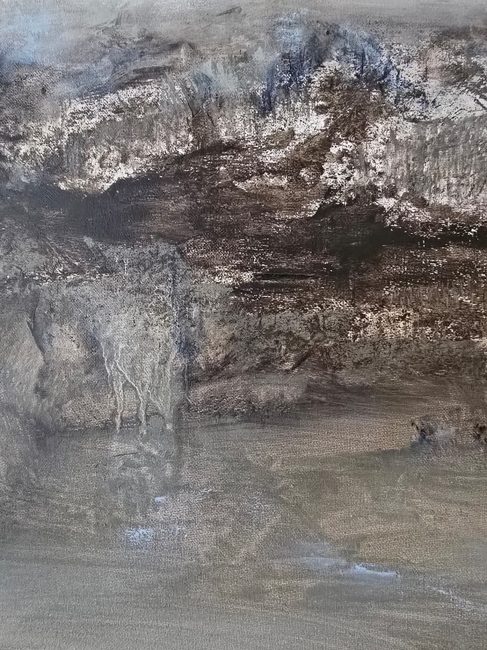 Layered oil surface — an atmospheric landscape building up on the canvas